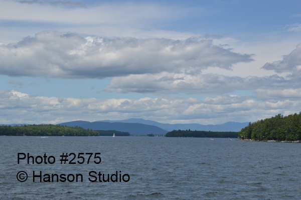 Lake Winnipesaukee, NH - Mountains and Clouds over Lake Winnipesaukee - Far